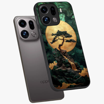 Zen Moon Rise Glass Case displayed in angled mockup highlighting peaceful lunar design with zen aesthetic style.