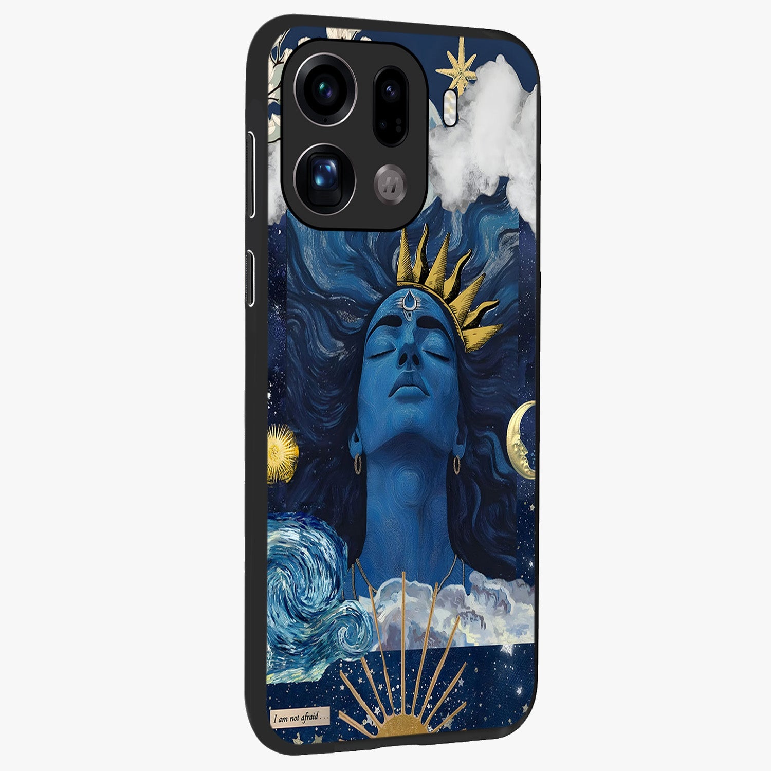 Aesthetic Lord Shiva Glass Case upright view showcasing powerful Lord Shiva artwork with devotional theme.