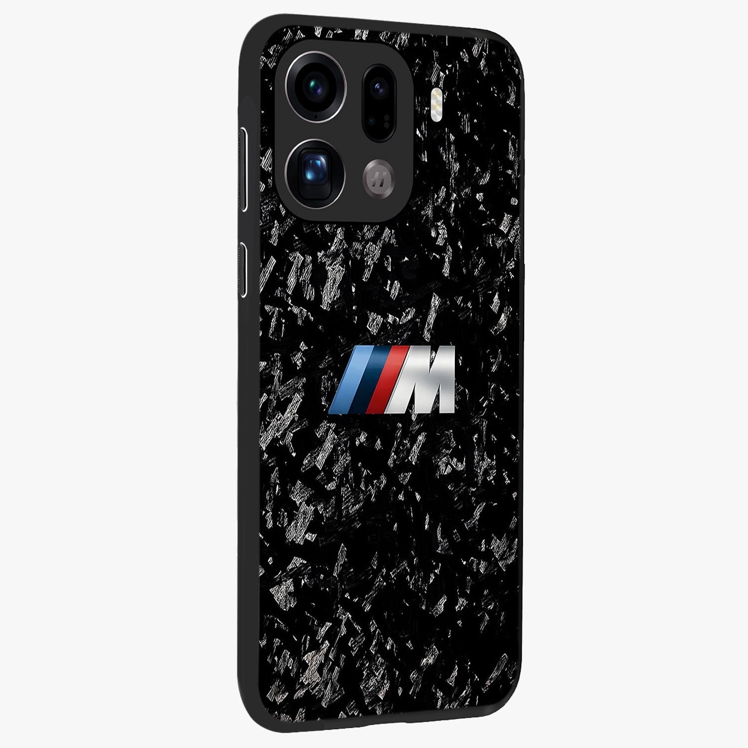 Carbon Speed Mark Glass Case upright view showcasing modern carbon speed graphic with bold automotive theme.