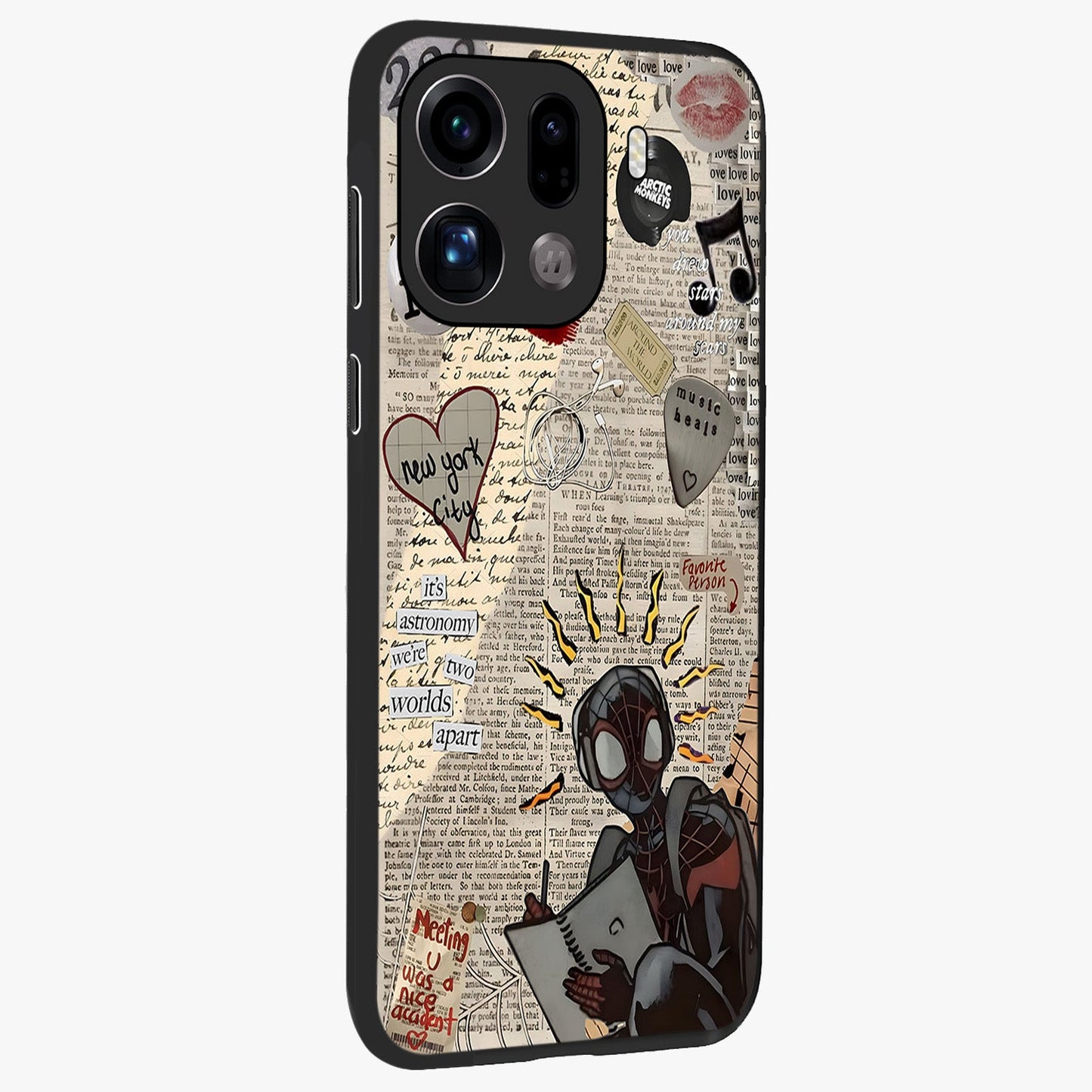 City Dream Sketch Glass Case upright view showcasing urban skyline artwork with stylish hand drawn design.
