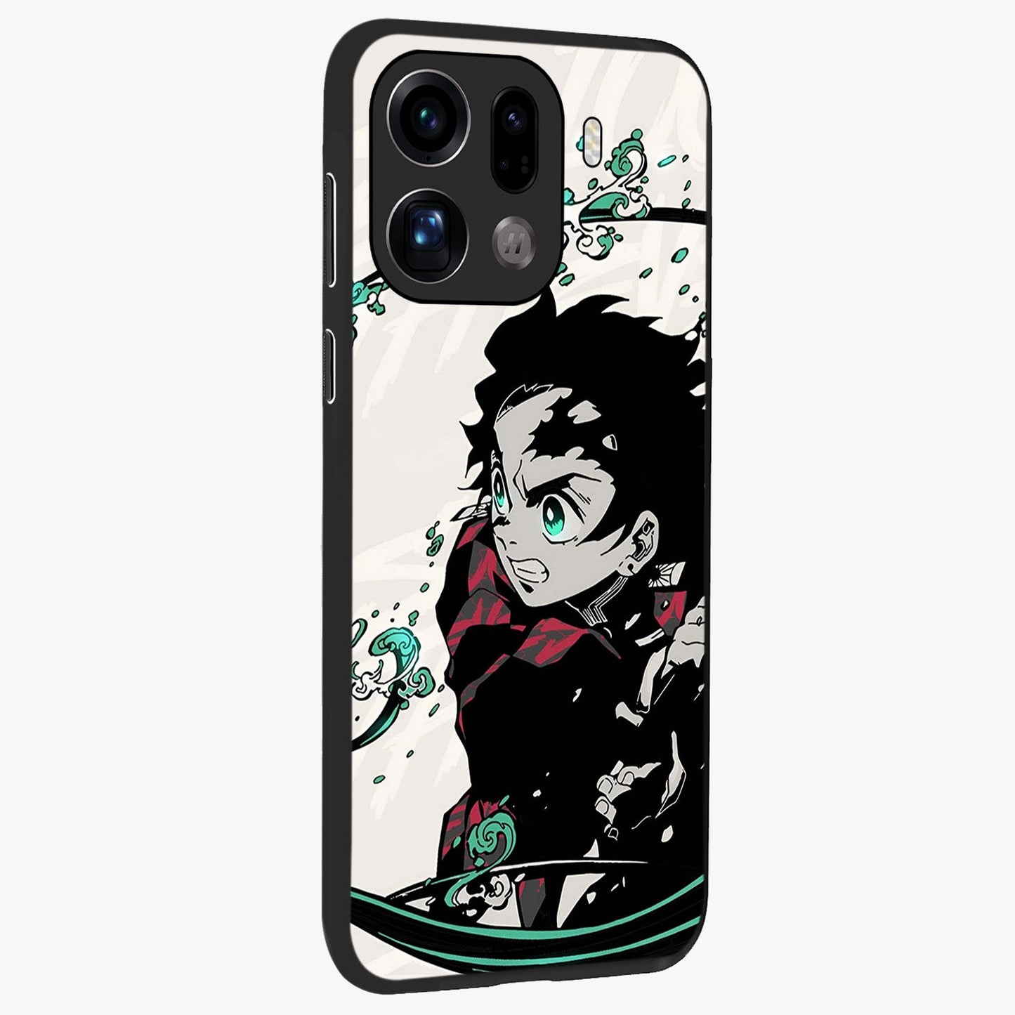 Demon Slayer Glass Case upright view showcasing powerful anime artwork with intense warrior theme.