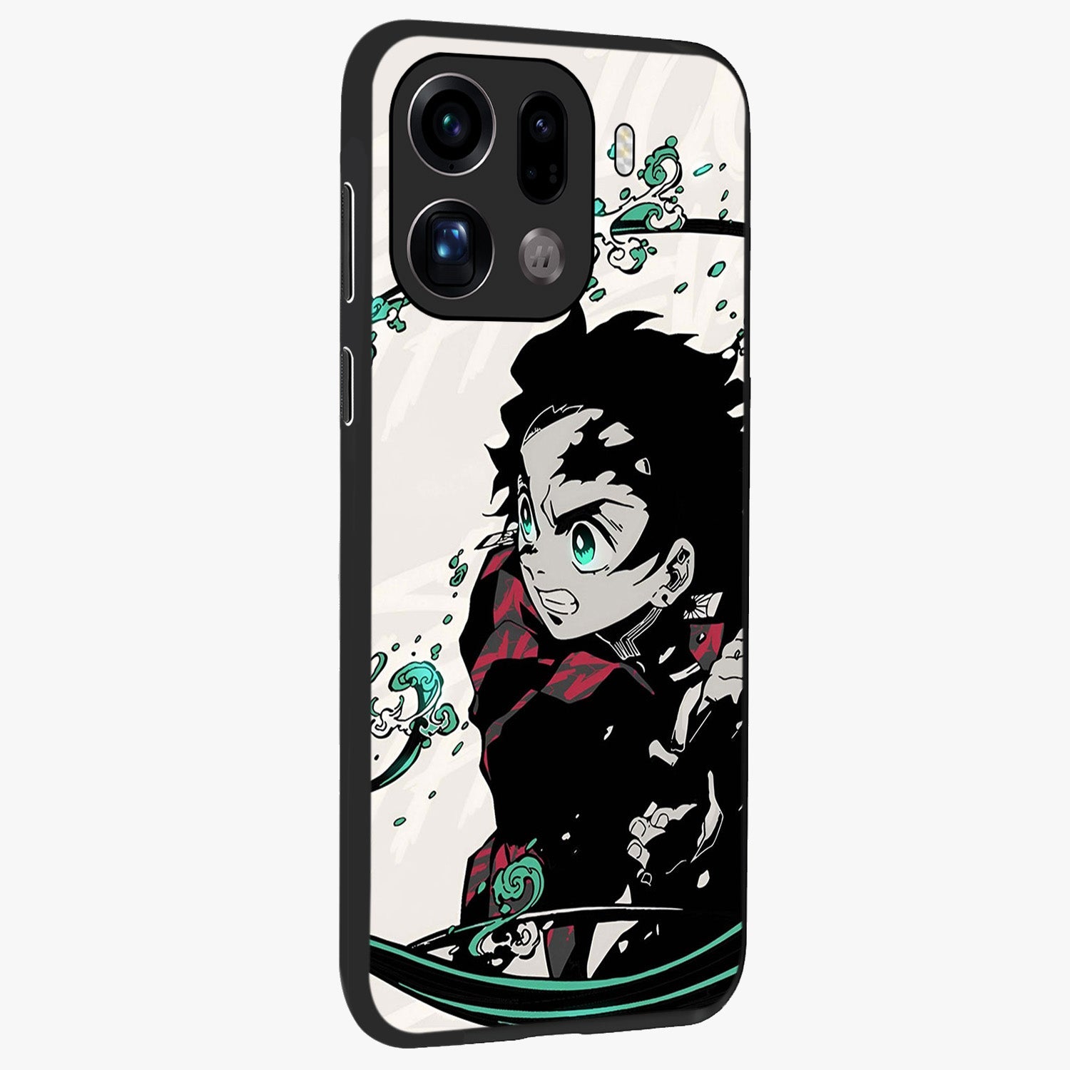 Demon Slayer Glass Case upright view showcasing powerful anime artwork with intense warrior theme.