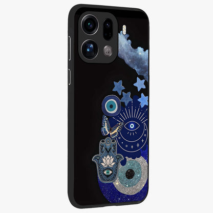 Galactic Charm Cluster Glass Case upright view showcasing glowing cosmic charm artwork with magical celestial style.