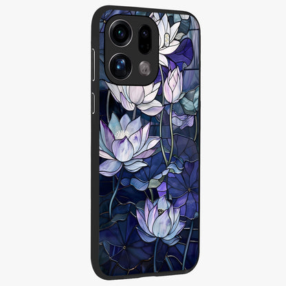 Gloss Petal Rush Glass Case upright view showcasing dynamic floral petal artwork with modern botanical theme.