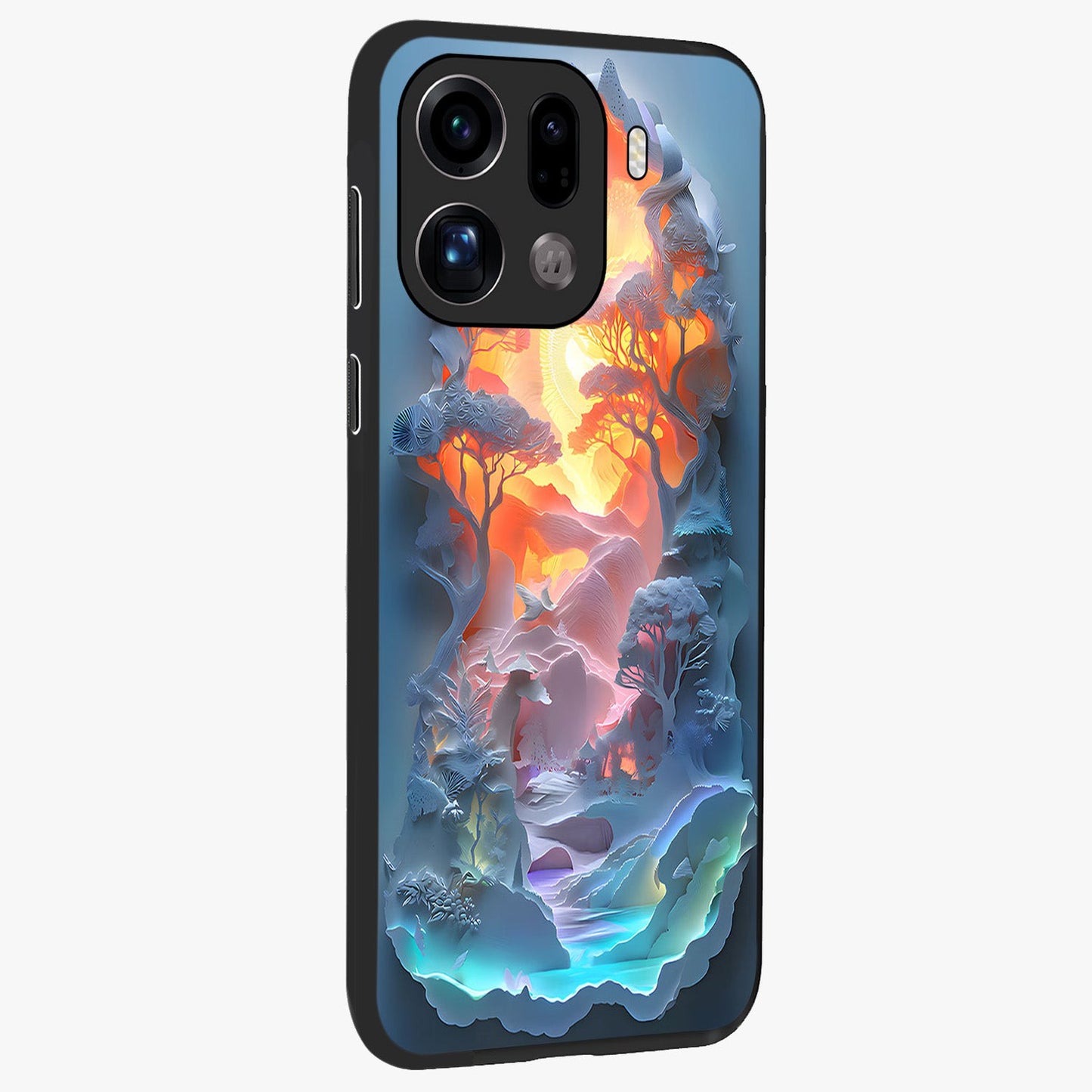 Glow Forest Portal Glass Case upright view showcasing enchanted forest portal artwork with fantasy nature theme.