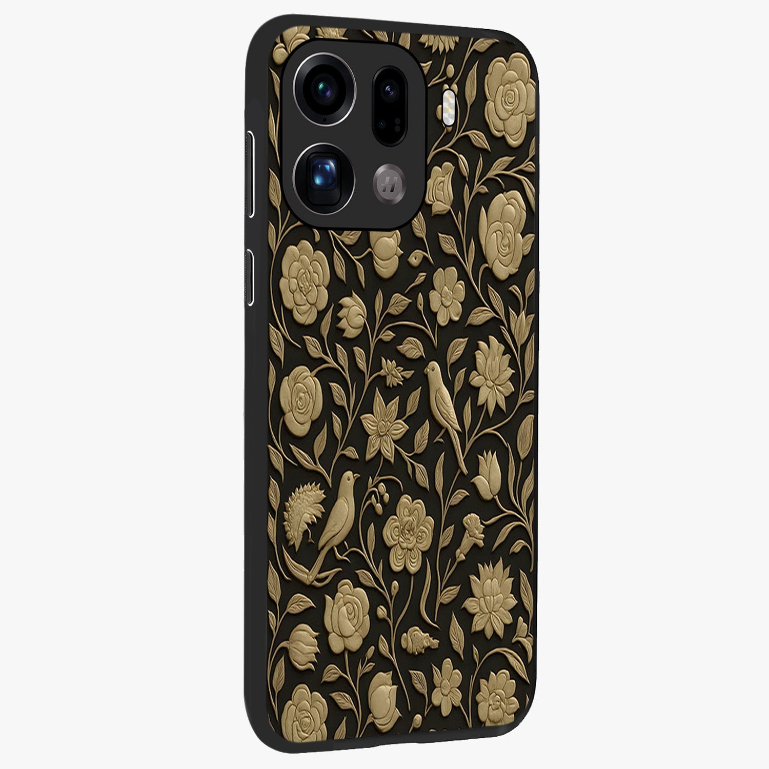 Golden Evil Eye Mandala Glass Case upright view showcasing decorative evil eye mandala artwork with spiritual aesthetic style.