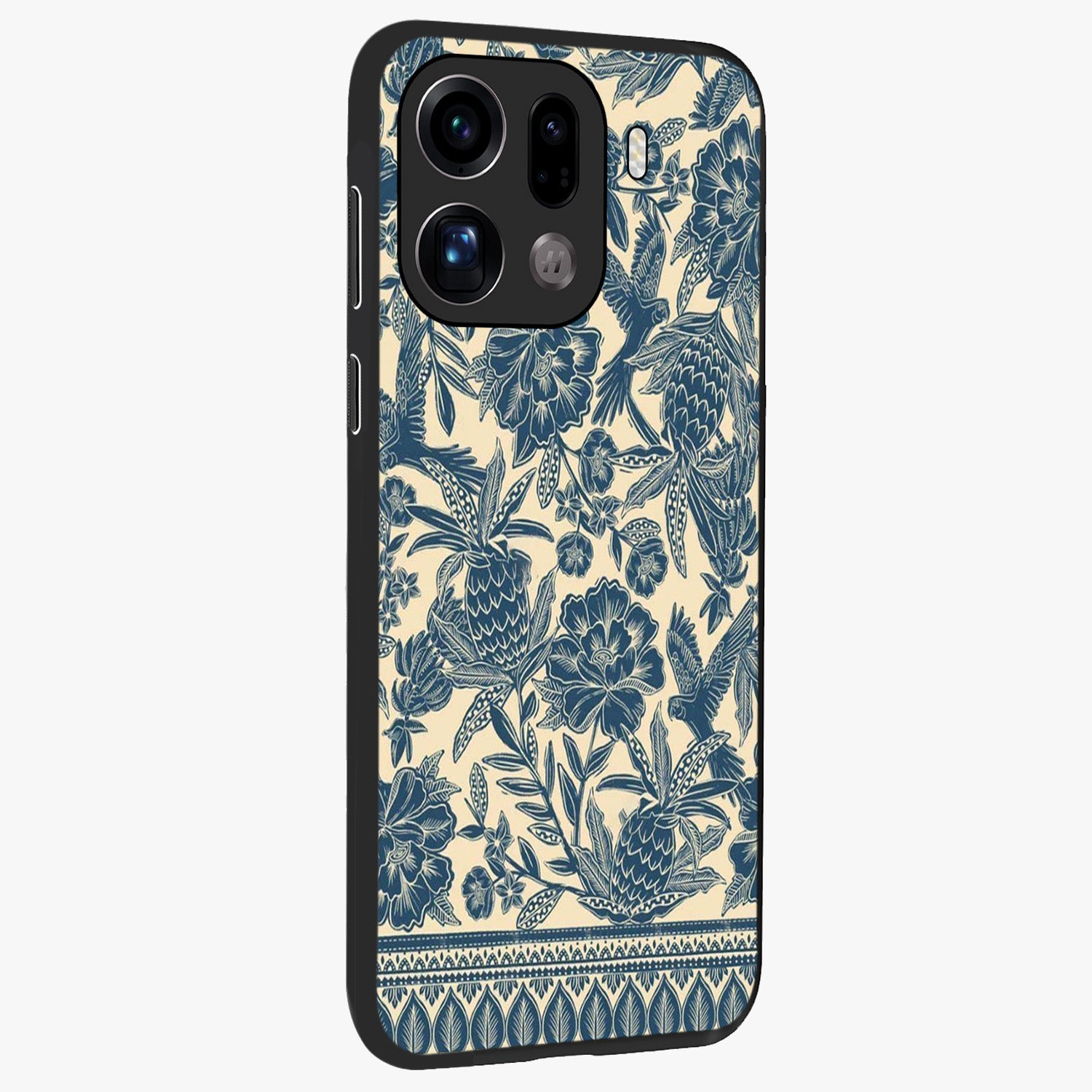 Heirloom Wild Bloom Glass Case upright view showcasing delicate wildflower artwork with timeless floral theme.