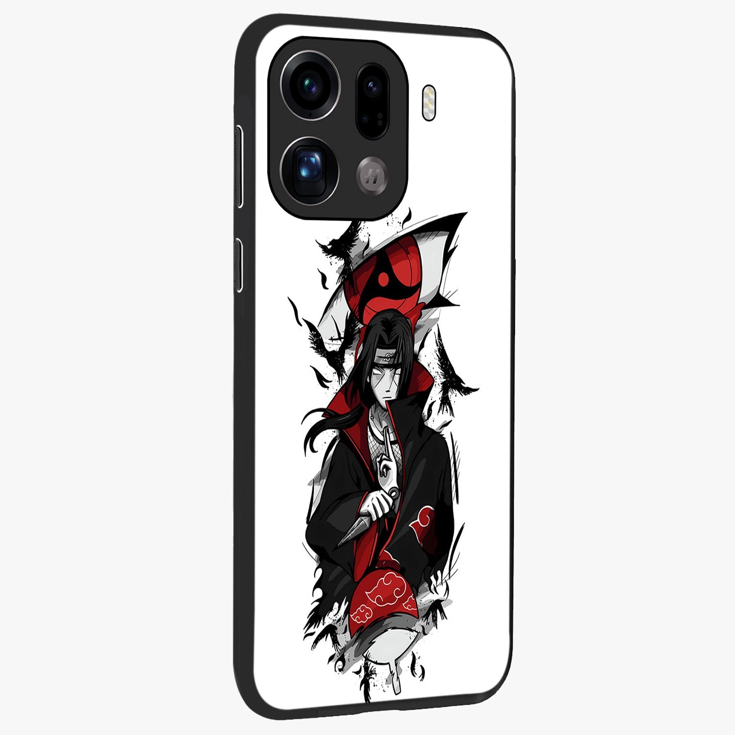 Itachi Limited Edition Naruto Anime Glass Case upright view showcasing intense anime artwork with powerful character theme.