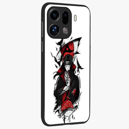 Itachi Limited Edition Naruto Anime Glass Case upright view showcasing intense anime artwork with powerful character theme.