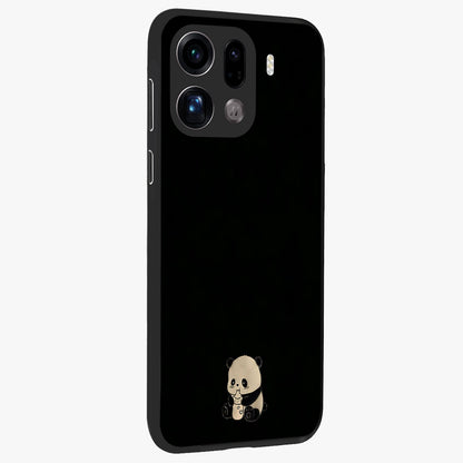Midnight Panda Love Glass Case upright view showcasing charming panda artwork with playful romantic theme.