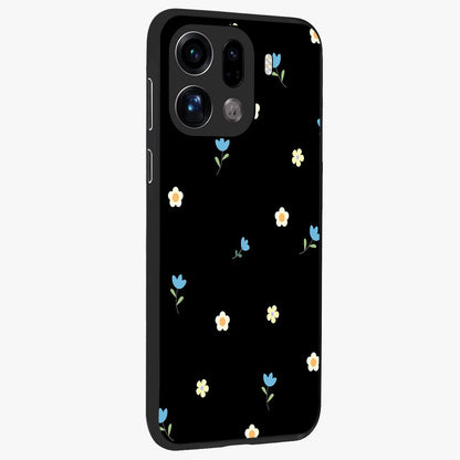 Minimal Petal Whispers Glass Case upright view showcasing elegant floral artwork with modern minimalist style.