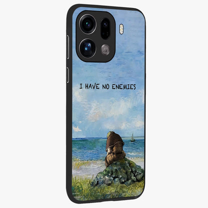 Peace Beyond War Glass Case upright view showcasing powerful peace symbol artwork with inspirational theme.