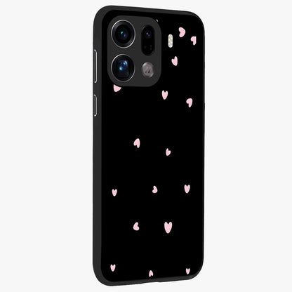 Pink Love Drops Glass Case upright view showcasing charming heart drop artwork with romantic playful theme.