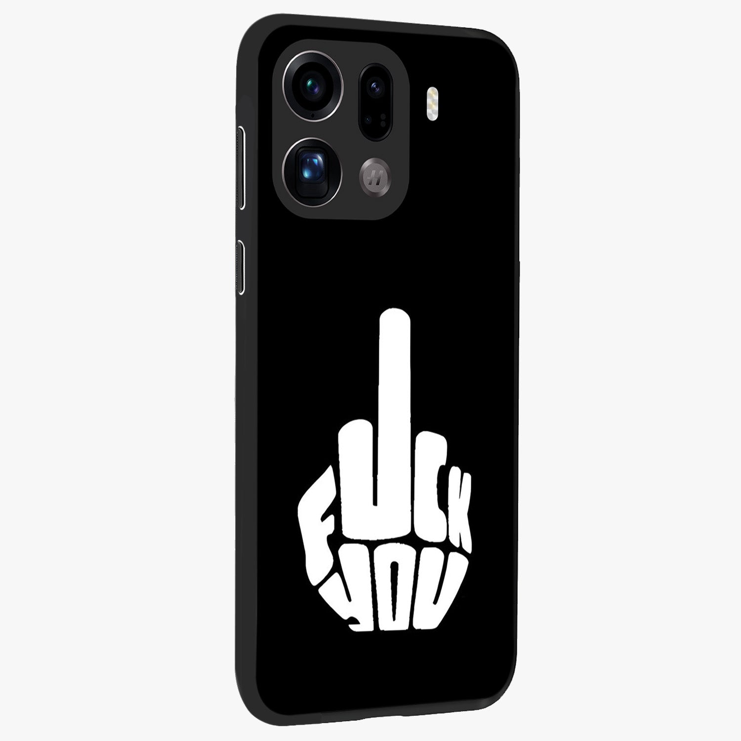 Rebel Mode On Glass Case upright view showcasing striking statement artwork with bold rebellious theme.