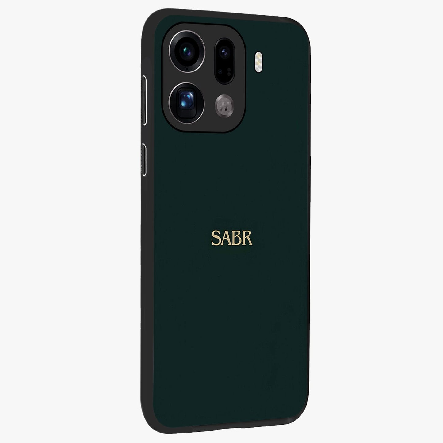 Sabr Minimal Patience Glass Case upright view showcasing calm minimalist artwork with motivational patience theme.