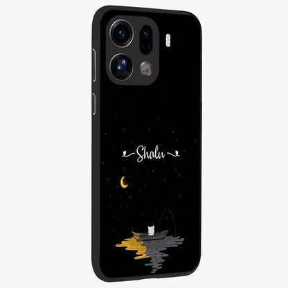Silent Night Row Glass Case upright view showcasing tranquil night artwork with serene landscape theme.