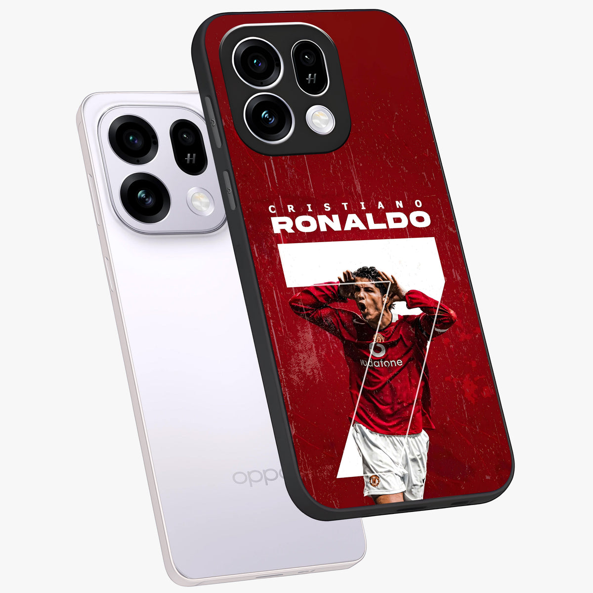 Goal Celebration Legacy Glass Case displayed in angled mockup highlighting energetic sports celebration design with bold athletic theme.