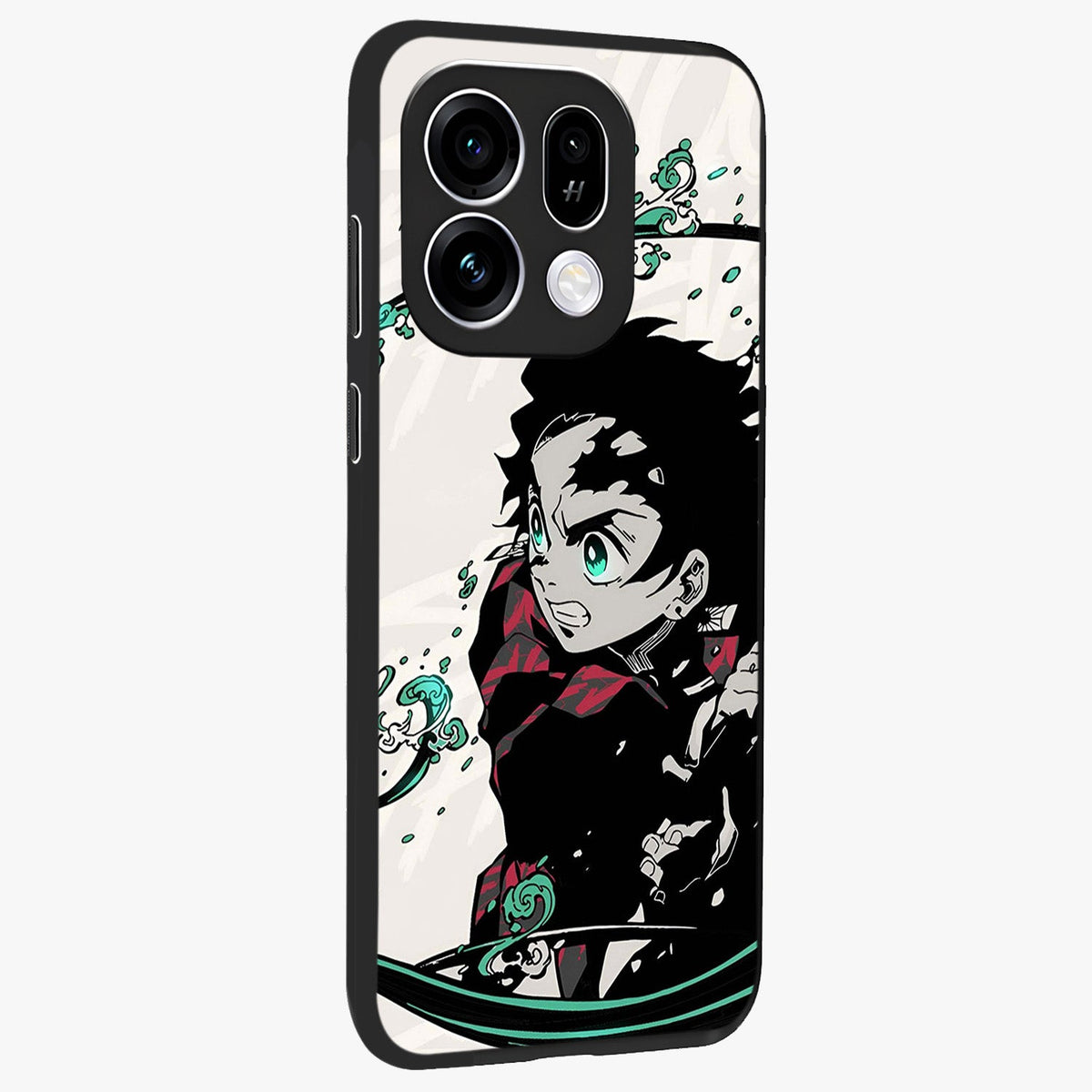 Demon Slayer Glass Case upright view showcasing powerful anime artwork with intense warrior theme.