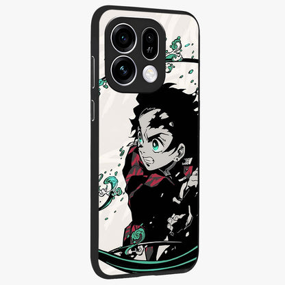 Demon Slayer Glass Case upright view showcasing powerful anime artwork with intense warrior theme.