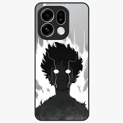 Awakened Inner Rage Glass Case showing flat back view with intense artistic artwork and glossy glass finish.