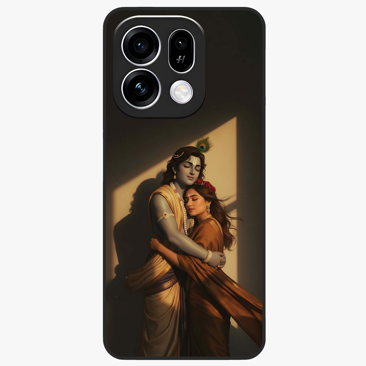 Divine Eternal Love Glass Case showing flat back view with spiritual love themed artwork and glossy glass finish.