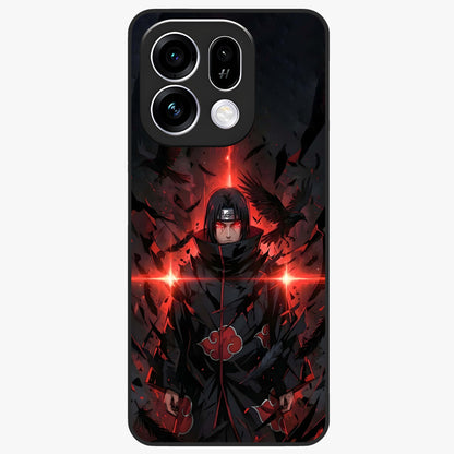 Focused Blade Discipline Glass Case showing flat back view with warrior sword themed artwork and glossy glass finish.