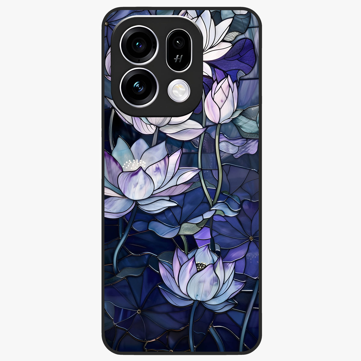 Gloss Petal Rush Glass Case showing flat back view with glossy flower petal artwork and smooth glass finish.