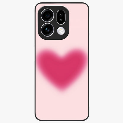 Pink Aura Heart Glass Case showing flat back view with glowing heart artwork and glossy glass finish.