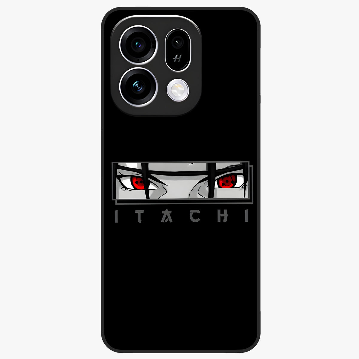 Scarlet Gaze Dominance Glass Case showing flat back view with striking red themed artwork and glossy glass finish.
