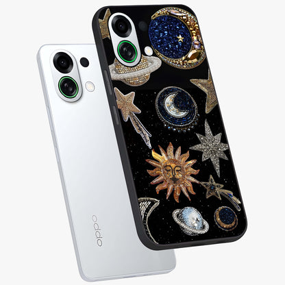 Celestial Gem Constellations Glass Case displayed in angled mockup highlighting gemstone inspired constellation design.