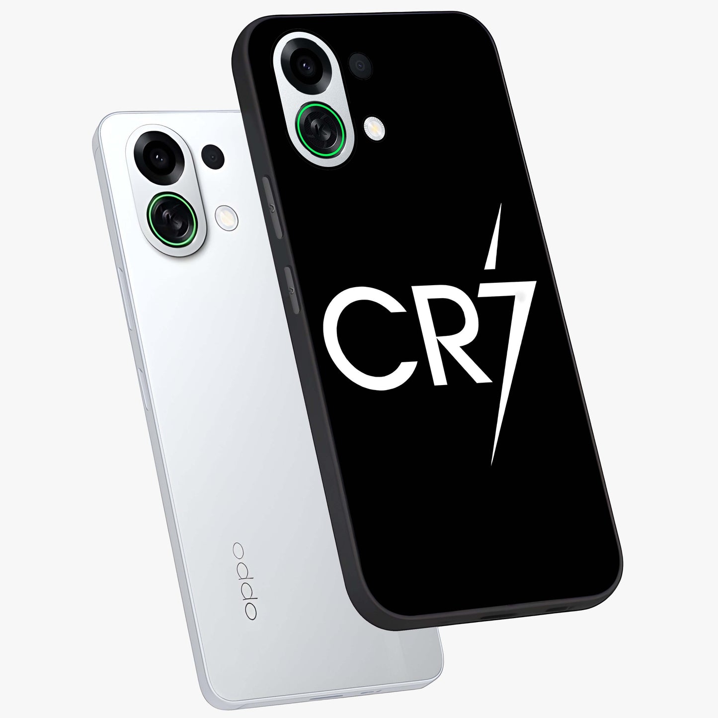 Cr7 Elite Strike Glass Case displayed in angled mockup highlighting powerful sports graphic with bold athletic theme.