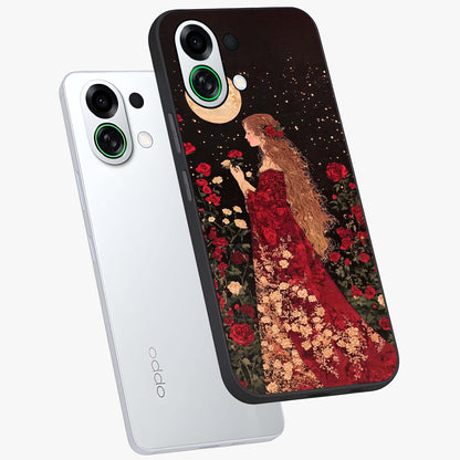 Crimson Dreams Glass Case displayed in angled mockup highlighting soft crimson aesthetic design with artistic theme.