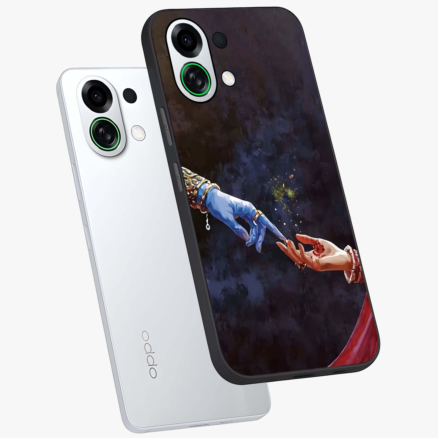 Divine Touch Eternal Glass Case displayed in angled mockup highlighting elegant divine inspired design with calm aesthetic style.