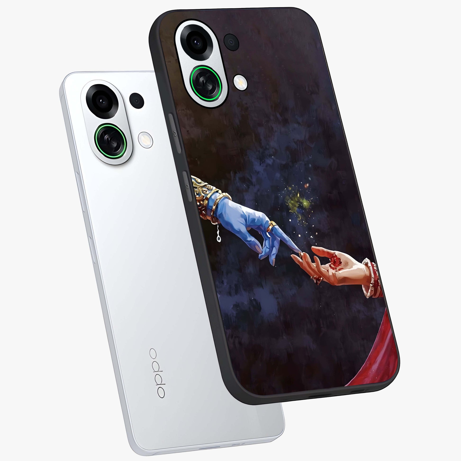 Divine Touch Eternal Glass Case displayed in angled mockup highlighting elegant divine inspired design with calm aesthetic style.