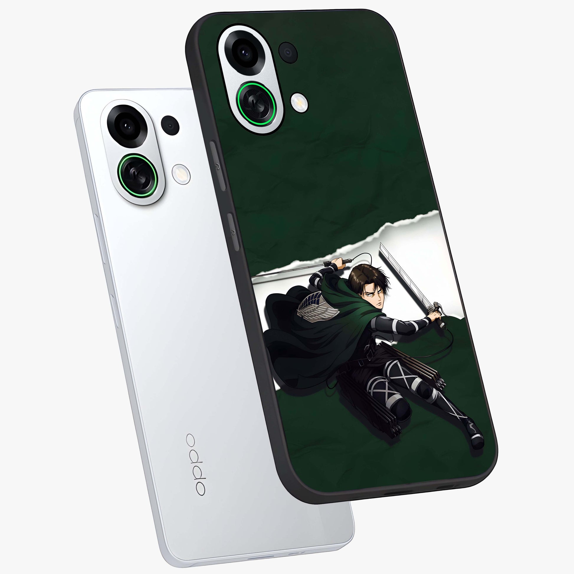 Emerald War Vanguard Glass Case displayed in angled mockup highlighting intense battle inspired design with emerald tone aesthetic.