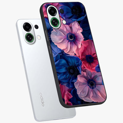 Flower Paper Art Pattern Glass Case displayed in angled mockup highlighting layered paper flower design with artistic aesthetic.