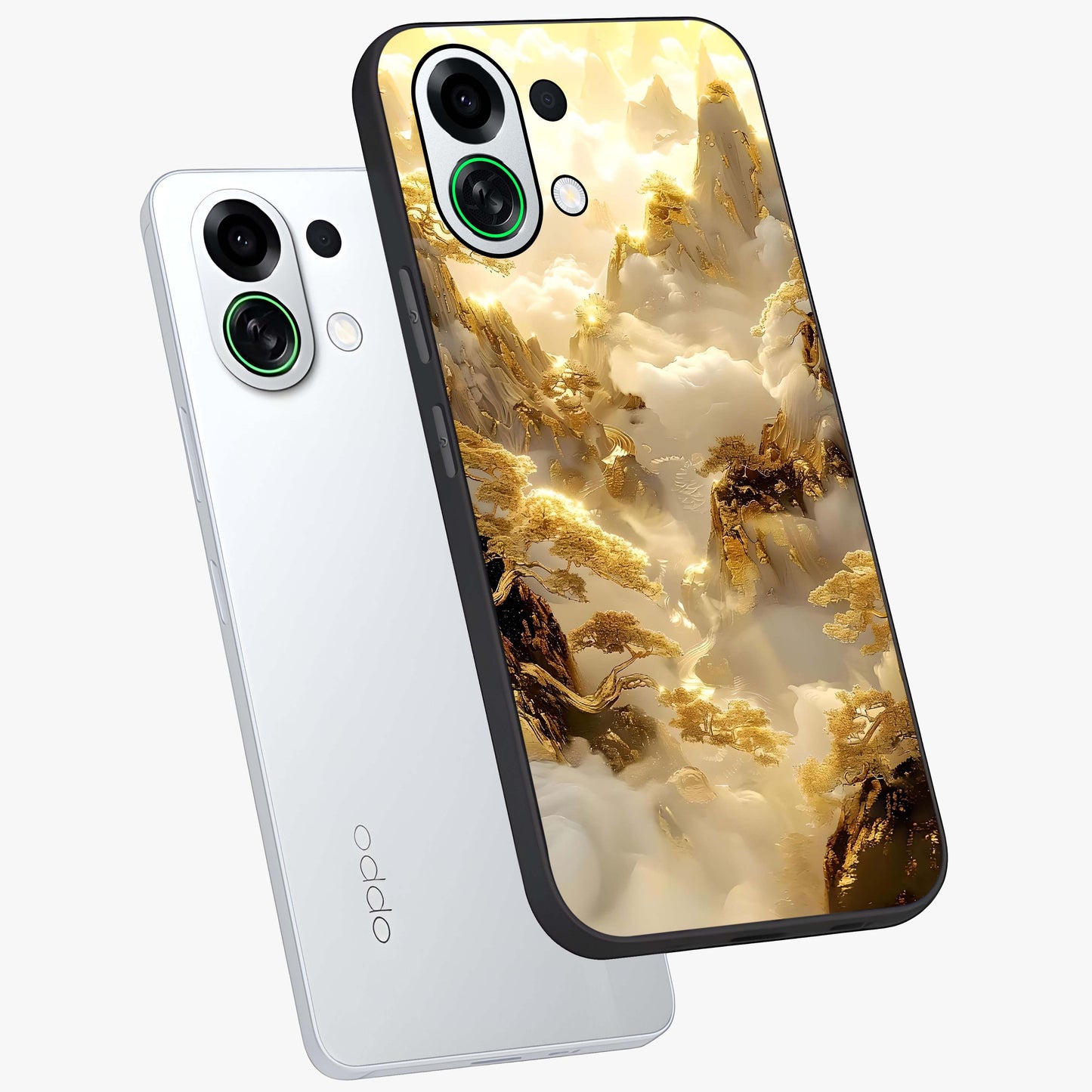 Gates Of Illumination Glass Case displayed in angled mockup highlighting radiant portal inspired design with fantasy aesthetic.