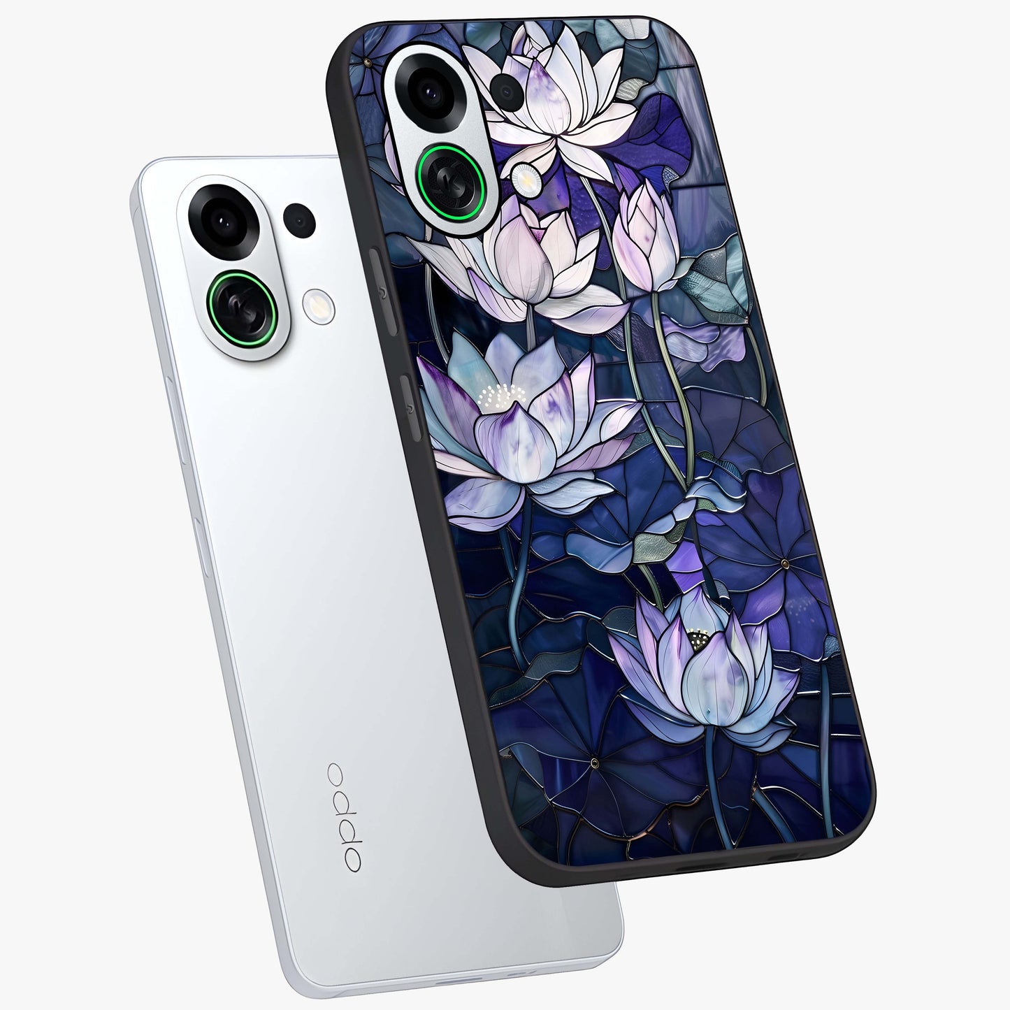Gloss Petal Rush Glass Case displayed in angled mockup highlighting vibrant petal design with elegant floral aesthetic.