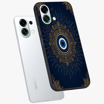 Golden Celestial Charm Glass Case displayed in angled mockup highlighting sparkling cosmic charm design with celestial aesthetic.