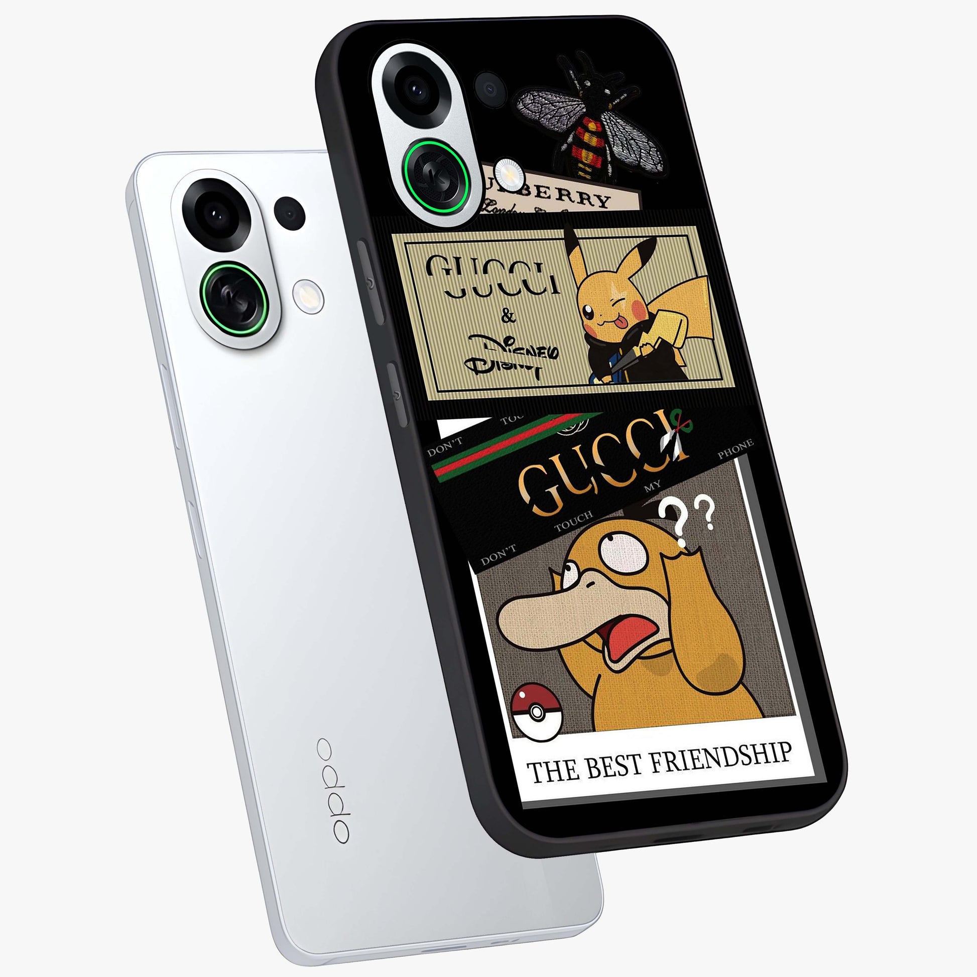 Gucci Play Mashup Glass Case displayed in angled mockup highlighting stylish fashion mashup design with bold aesthetic.