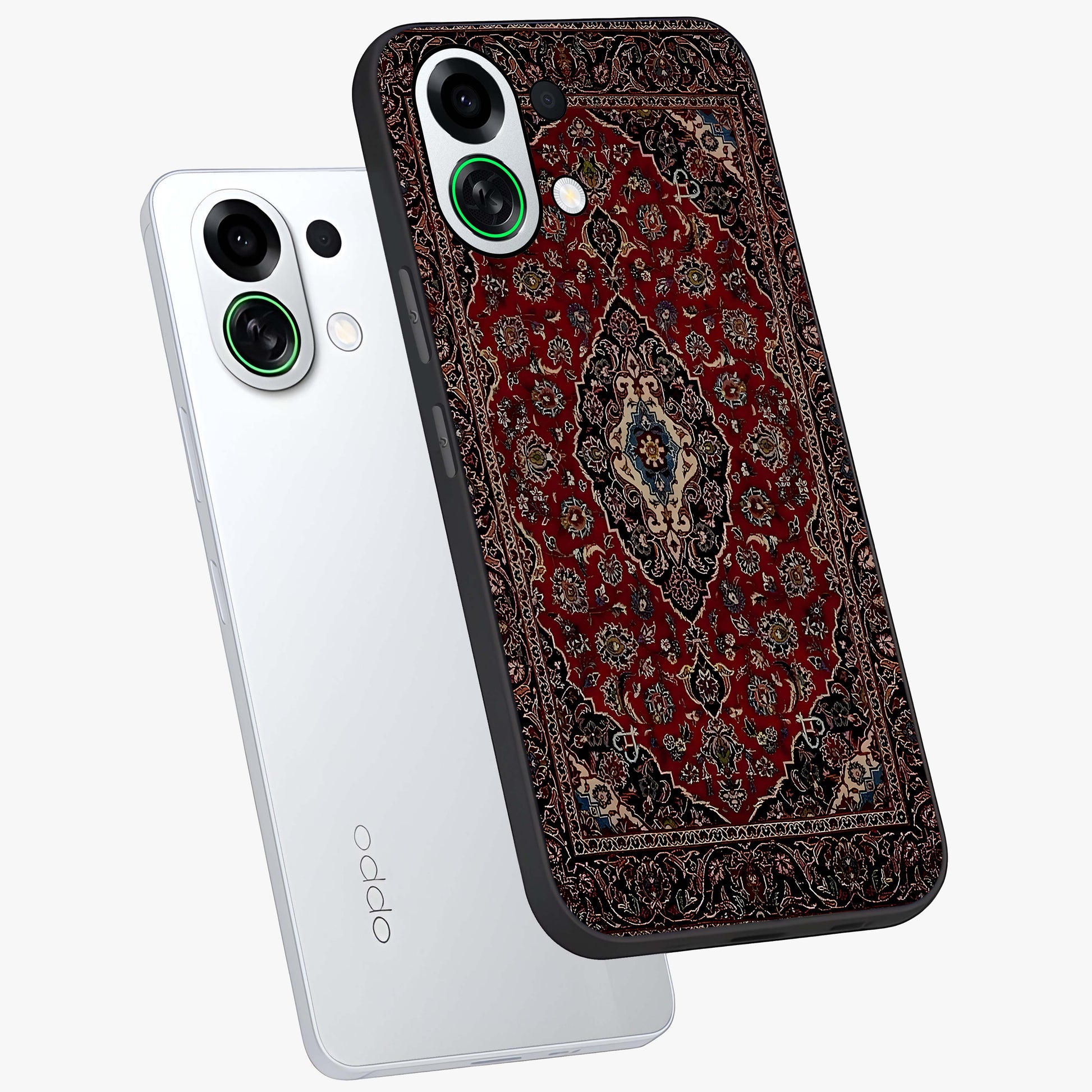 Heritage Carpet Royale Glass Case displayed in angled mockup highlighting intricate royal carpet design with heritage aesthetic.