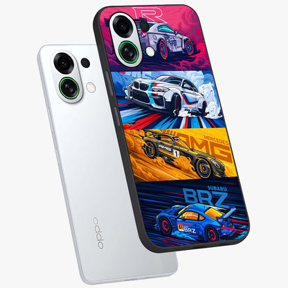 JDM Sports Car Glass Case displayed in angled mockup highlighting sleek Japanese racing car design with automotive aesthetic.