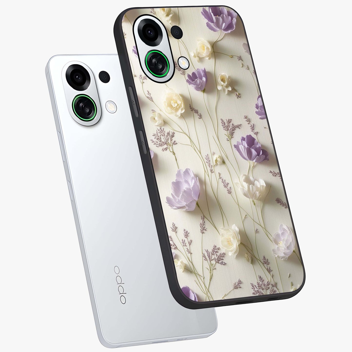 Lilac Breeze Harmony Glass Case displayed in angled mockup highlighting calm lilac breeze design with soothing aesthetic style.