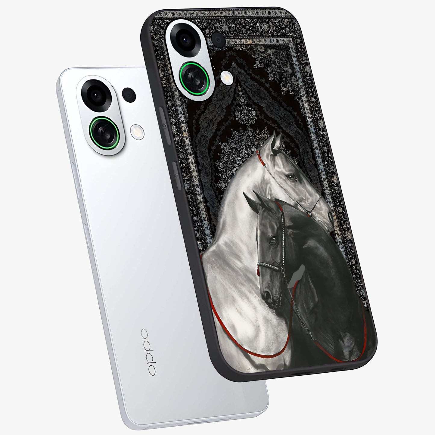 Majestic Ride Legacy Glass Case displayed in angled mockup highlighting sleek vehicle design with bold racing aesthetic.