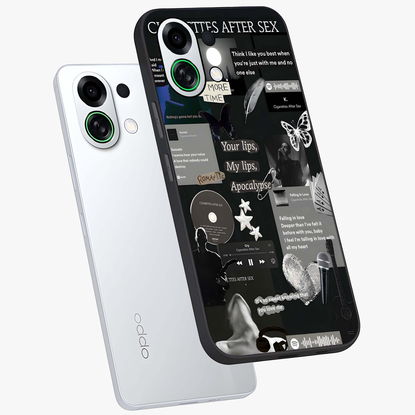 Midnight Love Echo Glass Case displayed in angled mockup highlighting elegant love inspired design with deep aesthetic style.