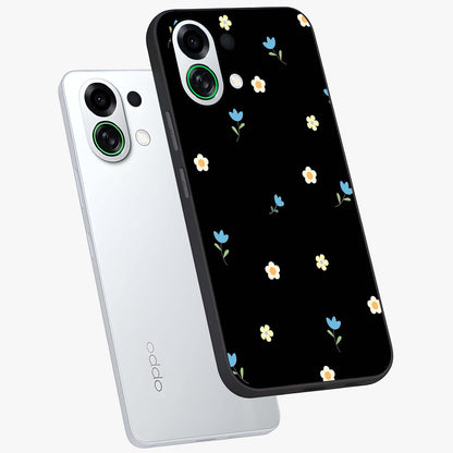 Minimal Petal Whispers Glass Case displayed in angled mockup highlighting delicate petal design with clean minimal aesthetic.