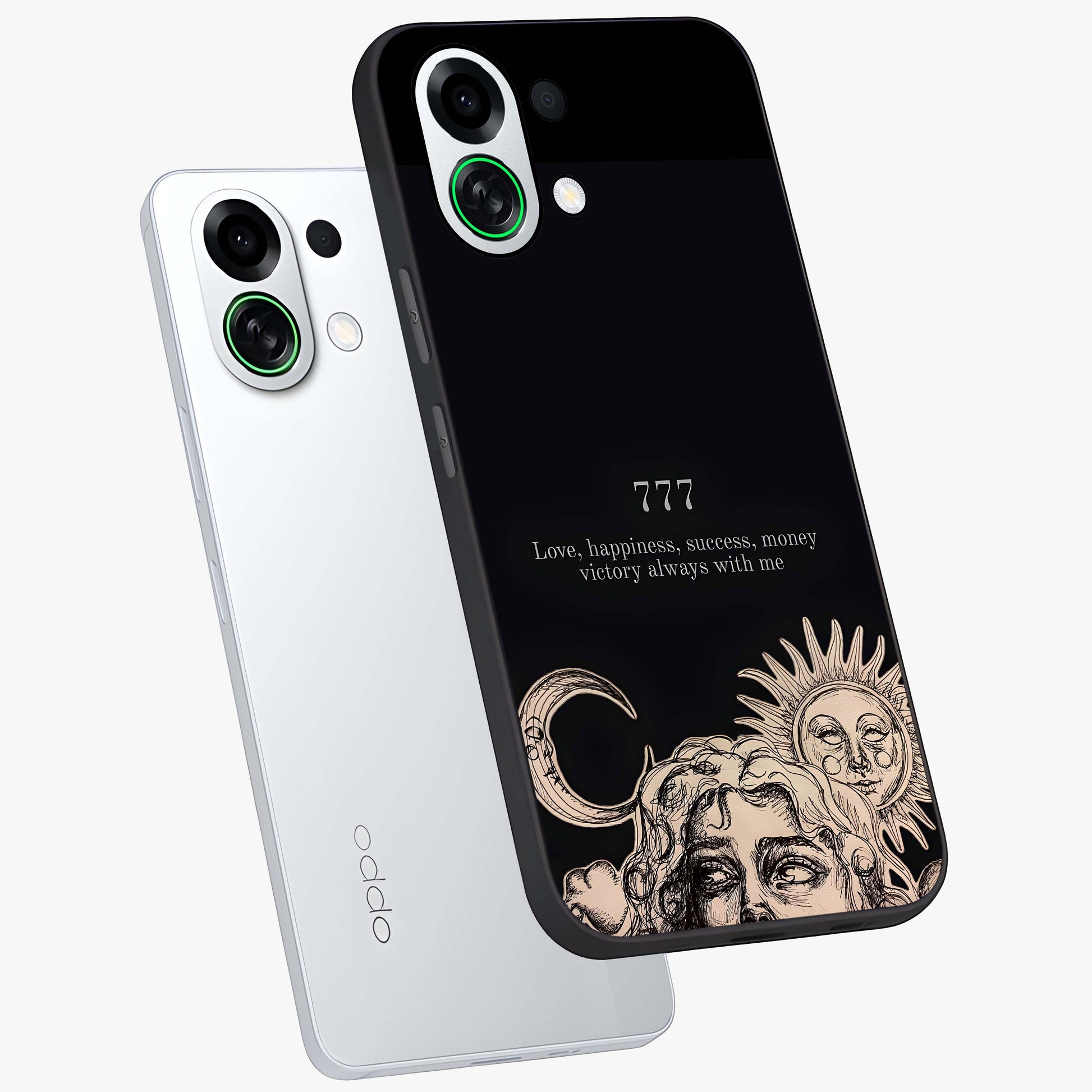 Mystic Victory Aura Glass Case displayed in angled mockup highlighting energetic aura design with bold mystical aesthetic.