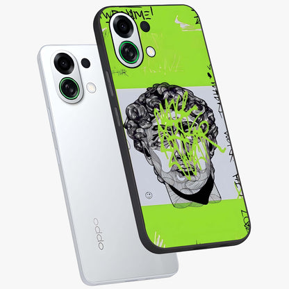 Neo Graffiti Rebellion Glass Case displayed in angled mockup highlighting urban street art design with rebellious aesthetic.