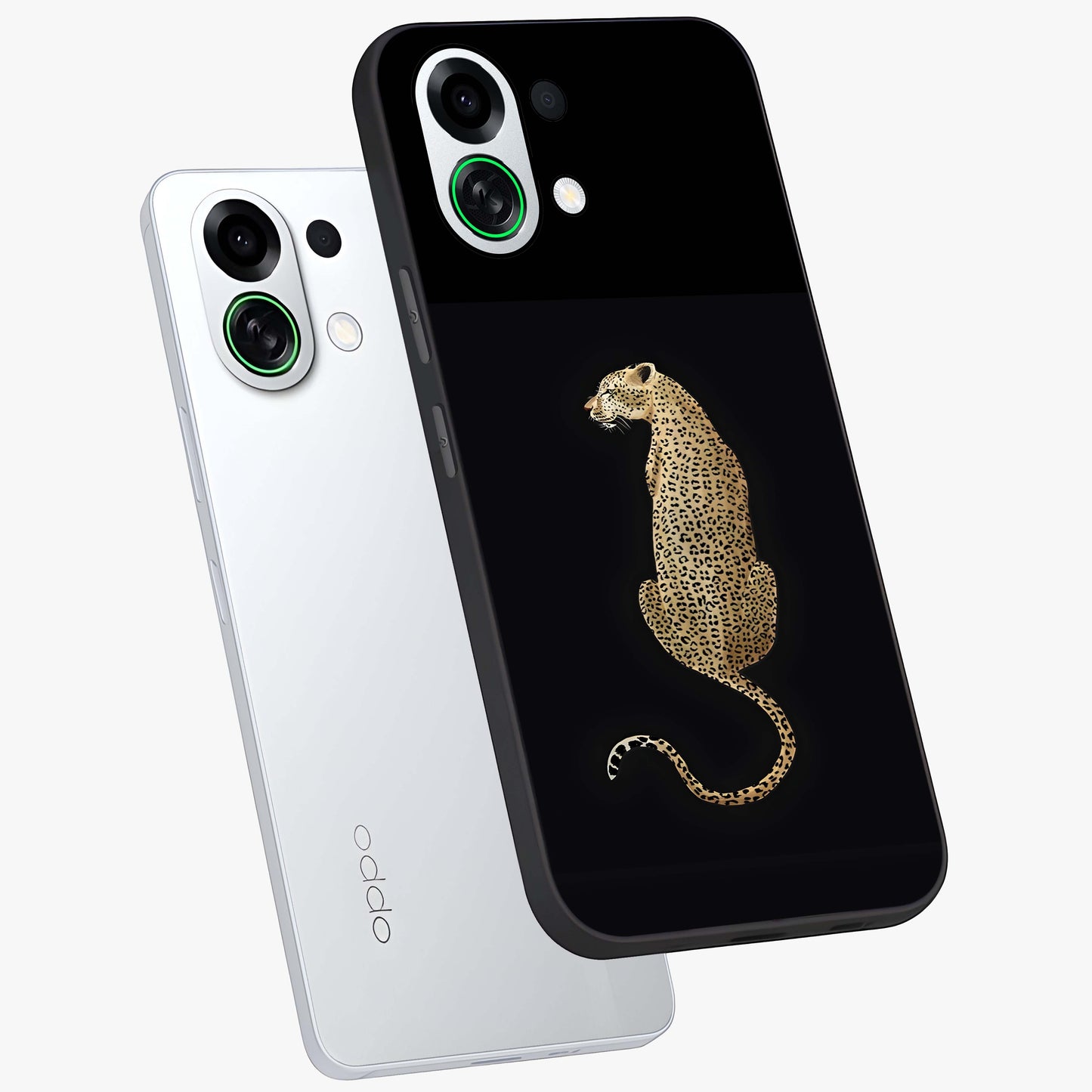 Regal Leopard Glass Case displayed in angled mockup highlighting powerful animal illustration with stylish wild aesthetic.