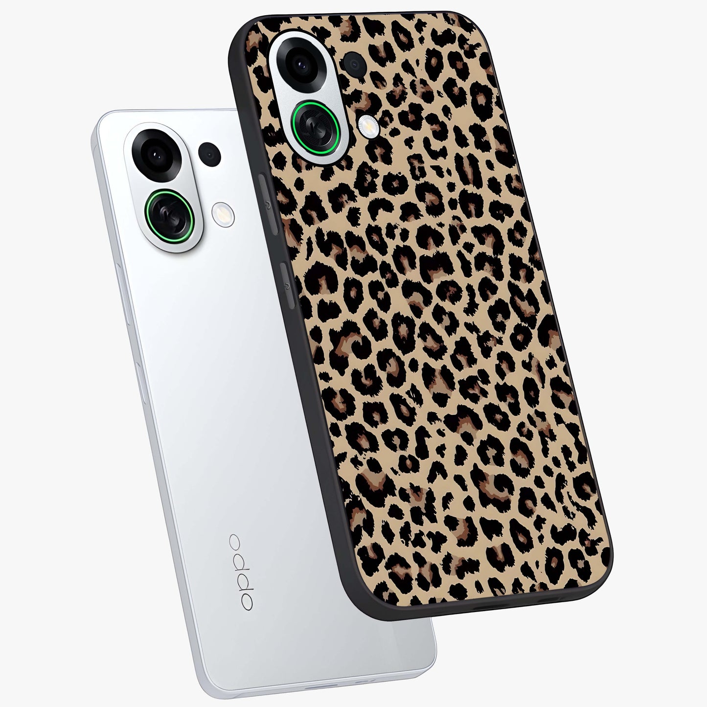 Savage Chic Pattern Glass Case displayed in angled mockup highlighting bold fashion inspired design with chic aesthetic.